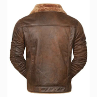 Veste d'hiver en gros pour homme, style western décontracté, en daim marron vieilli avec doublure en fausse fourrure et fermeture boutonnée, manteau chaud