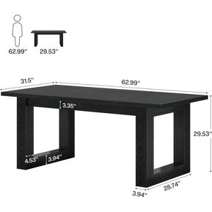 Tavolo da Pranzo Rettangolare per Soggiorno e Cucina per Accogliere gli Ospiti - Product Image 6