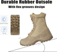 Bottes tactiques pour hommes, légères, durables, avec fermeture éclair latérale, respirantes, pour le travail et les activités de plein air