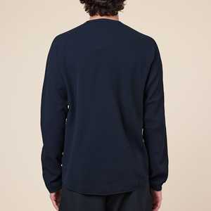 T-shirt en coton gaufré doux, hauts décontractés OEM/ODM, T-shirt respirant en coton gaufré à manches longues - Product Image 4