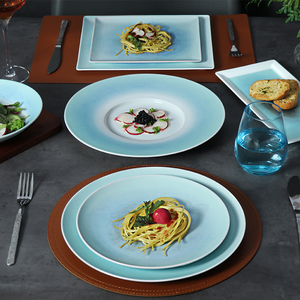 Ensemble de vaisselle de luxe vaisselle et couverts de restaurant bleu assiettes rondes en céramique de 10 pouces assiette de vaisselle en céramique - Product Image 3