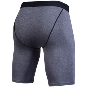 Men Knitted <b>Compression</b> Shorts Solid Black Mid Waist Elastic Quick Dry Breathable Sporty Biker Shorts Athletic <b>Underwear</b> Gym - Product Image 5