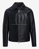 Veste en cuir PU fine pour homme, revers, simple boutonnage, couleur unie, grande taille, réversible, imperméable, pour l'hiver