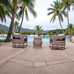 Modern Outdoor UV-Resistant PE Rattan Bistro Set Black Eco-Friendly <b>Waterproof</b> Patio Furniture Aluminum Frame High-Density Foam - Product Image 5