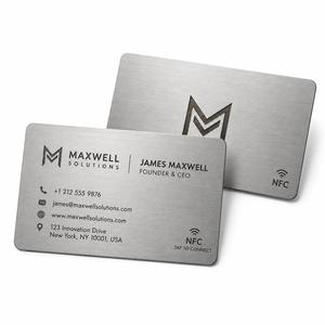 Tarjeta de Visita NFC de Metal Personalizada con Acabado Mate de Acero Inoxidable para Redes Empresariales Inteligentes - Product Image 3