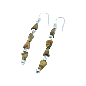 Pendientes Colgantes de Piedra Ojo de Tigre, Plata de Ley 925, Hechos a Mano, con Piedras de Ojo de Tigre Marrón, Joyería para Mujer, Regalo - Product Image 1