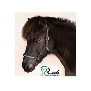 Cabestro de caballo de cuero inglés clásico de alta calidad con hebilla de latón negro sobre diseño elegante de cuero indio - Product Image 2