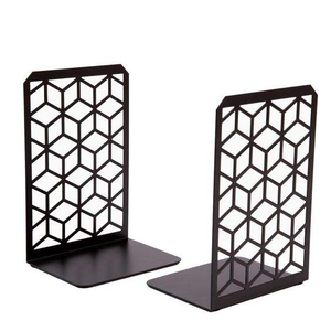 High Quality Heavy-Duty Iron Bookends Decorative Metal <b>Book</b> <b>Ends</b> Holder for Bookshelves Stopper for Secure <b>Book</b> Storage - Product Image 5