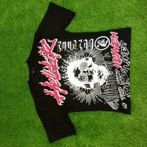 T-shirt Hell Star pour homme, streetwear oversize, haute qualité, 100% coton, t-shirt graphique unisexe, hauts décontractés, vente en gros, commande en gros, faible MOQ - Product Image 6