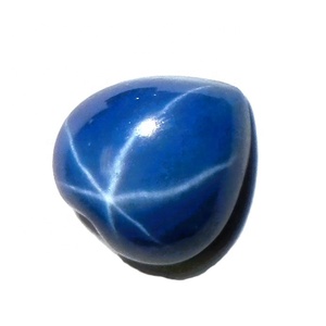 Zafiro Azul Estrella de 7x7 mm, 2 Quilates, Creado en Laboratorio, Cabujón Pulido con Efecto de Estrella de 6 Puntas para Joyería - Product Image 3