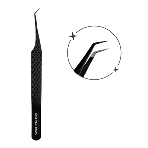 High Quality Stainless Steel <b>Micro</b> Grip Lash Tweezers Black Plasma Professionals Eyelash Beauty Volume Fiber Sweet Spot - Product Image 3