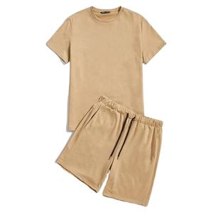 ชุดเสื้อและกางเกงขาสั้นสำหรับผู้ชายเสื้อถักพิมพ์ลายสำหรับฤดูร้อน - Product Image 1