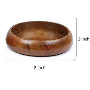 Custom Design Eco-Friendly Acacia Wood Bowl Set 2 Food <b>Safe</b> Salad Serving Bowls <b>for</b> Party Modern Luxury Kitchen Tabletop Decor - Product Image 3