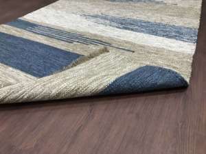Tapis d'intérieur/extérieur moderne abstrait, tissé à la main, réversible, résistant aux taches, en PET recyclé, tissage plat, écologique - Product Image 4