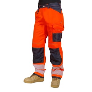 Men Pants High Visibility Reflective Safety Pants Outdoor <b>Work</b> Wear Trousers with Pockets - Product Image 2