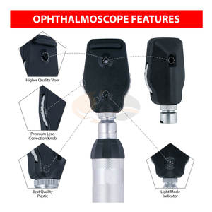 Kit d'examen otoscope en acier inoxydable pour usage domestique et étudiant, ensemble de diagnostic à fibre optique, étui rigide en plastique, portable, pour formation médicale - Product Image 3