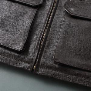 <b>SMART</b> SHINE ENTERPRISES <b>Men</b> Vintage Style Genuine Leather <b>Jacket</b> Zip Closure Casual Outdoor Winter Breathable Quick-Dry Regular - Product Image 6