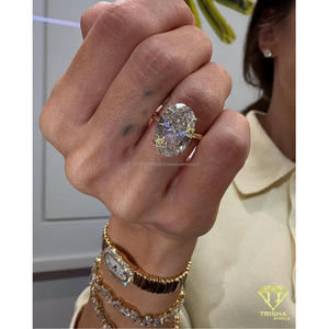 Anillo de Compromiso Solitario con Diamante Cultivado en Laboratorio de Corte Ovalado, Exclusivo y de Lujo, Acabado en Oro de 14K, Joyería Clásica para Novia - Product Image 3