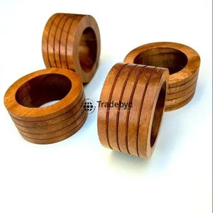Anneau de serviette de table élégant en bois, classique, durable, écologique, de qualité supérieure, pour la décoration de table, accessoires d'hôtel faits à la main Tradebyd - Product Image 4