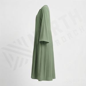 Traje plisado Abaya para damas, nuevo diseño, color personalizado para damas, ropa islámica modesta al por mayor, ropa de moda de alta calidad. - Product Image 3