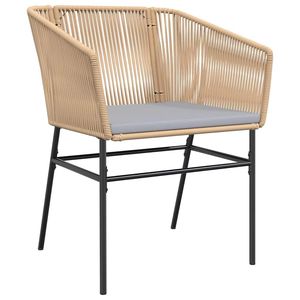 Ensemble de salle à manger de jardin 4 places en rotin PE marron avec housses amovibles, mobilier d'extérieur au design contemporain, structure en acier - Product Image 4