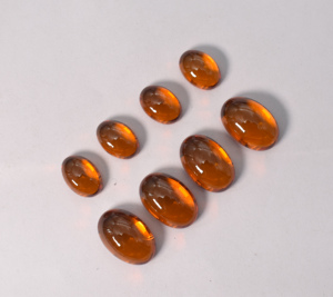 Lab Citrine Oval Cabochon Flat Back Orange Lab Citrine Cabochon 10X8 mm Calibrated Loose Gemstone For Jewelry - Product Image 5