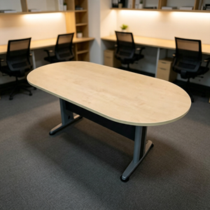 Modern Oval Conference <b>Table</b> Durable Elegant Convertible Extendable Knocked-down Chipboard Melamine Commercial <b>Office</b> Boardrooms - Product Image 1