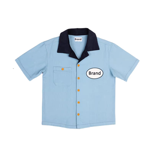 Camisa a cuadros vintage personalizada de cuello oversize con mangas cortas y botones, estilo casual para primavera, diseño gráfico, corte holgado. - Product Image 4