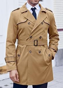 Manteau long pour homme, trench-coat surdimensionné, longueur au sol, vêtement d'extérieur chaud pour l'hiver, trench-coat uni, tricoté, coupe-vent, en laine, respirant - Product Image 2