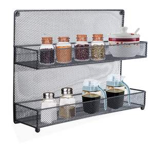 Étagère à épices murale en maille bronze à 4 niveaux pour le rangement de la cuisine, solution d'organisation des ustensiles de cuisine - Product Image 2