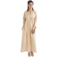 Gaun Abaya Wanita Model Terbaru Kerah V Ramah Lingkungan Bahan Bambu Lengan Panjang Pinggang Elastis Ukuran Besar Tradisional Muslim Musim Semi