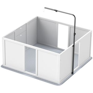 Box per Cuccioli di Cani di Taglia Grande, Resistente e Stabile, in Legno Massello e Metallo, Recinto per Animali Domestici in Alluminio Impermeabile per Uso Interno ed Esterno, Adatto anche per Maiali - Product Image 1