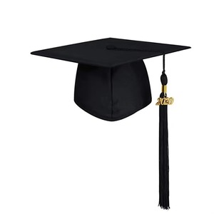 Gorra de Graduación Negra Personalizable al por Mayor para Uso Escolar, 100% Poliéster con Borla 2025 para Adultos - Product Image 2