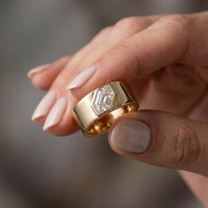 Anillo de Diamante Solitario Corte Marquesa Holandés de 0.51 Quilates, Cultivado en Laboratorio, con Oro Sólido de 14K, Anillo de Compromiso y Boda de Lujo para Hombre - Product Image 2