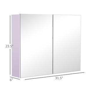Mobile Bagno Moderno Bianco in MDF con Doppia Anta, Sospeso a Parete, Combinazione Lavabo e Mobile con Rivestimento in PVC per Esterni - Product Image 3