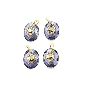 Colgante Ovalado de Cuarzo Alejandrita Chapado en Oro con Doble Gema - Dijes Hechos a Mano DIY al por Mayor - Product Image 1