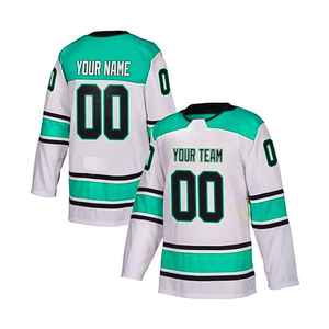 Maillot de hockey sur glace 100% polyester, nom de l'équipe personnalisé, impression numérique, logo frontal uni, séchage rapide, respirant, haute qualité, manches longues - Product Image 3