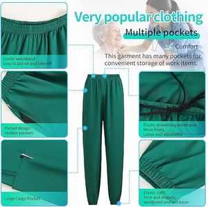Uniforme Médico Unisex, Conjunto de Uniforme Médico, Parte Superior y Pantalones Tipo Jogger con Múltiples Bolsillos, Cintura Elástica - Product Image 4