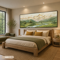 Peinture murale en soie de haute qualité NUI3 - 7 Modèle Paysage de montagne et de forêt Artisanat traditionnel fait main Origine Vietnam OEM ODM
