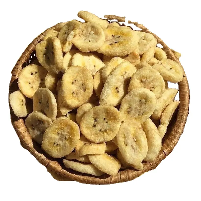 Gedroogde Banaan Fruit Voor Snack Uit Vietnam/Vacuüm Gebakken Krokante Bananen Chips