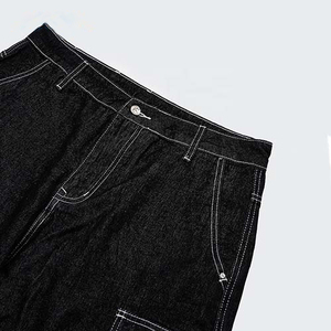 Shorts en jean vintage délavé coupe ample jambe large décontracté streetwear surdimensionné multi-poches unisexe - Product Image 6