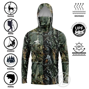 Sweat à capuche personnalisé pour homme à manches longues, séchage rapide, respirant, en polyester, chemises de pêche, protection UV UPF 50, imperméable, sublimation - Product Image 5