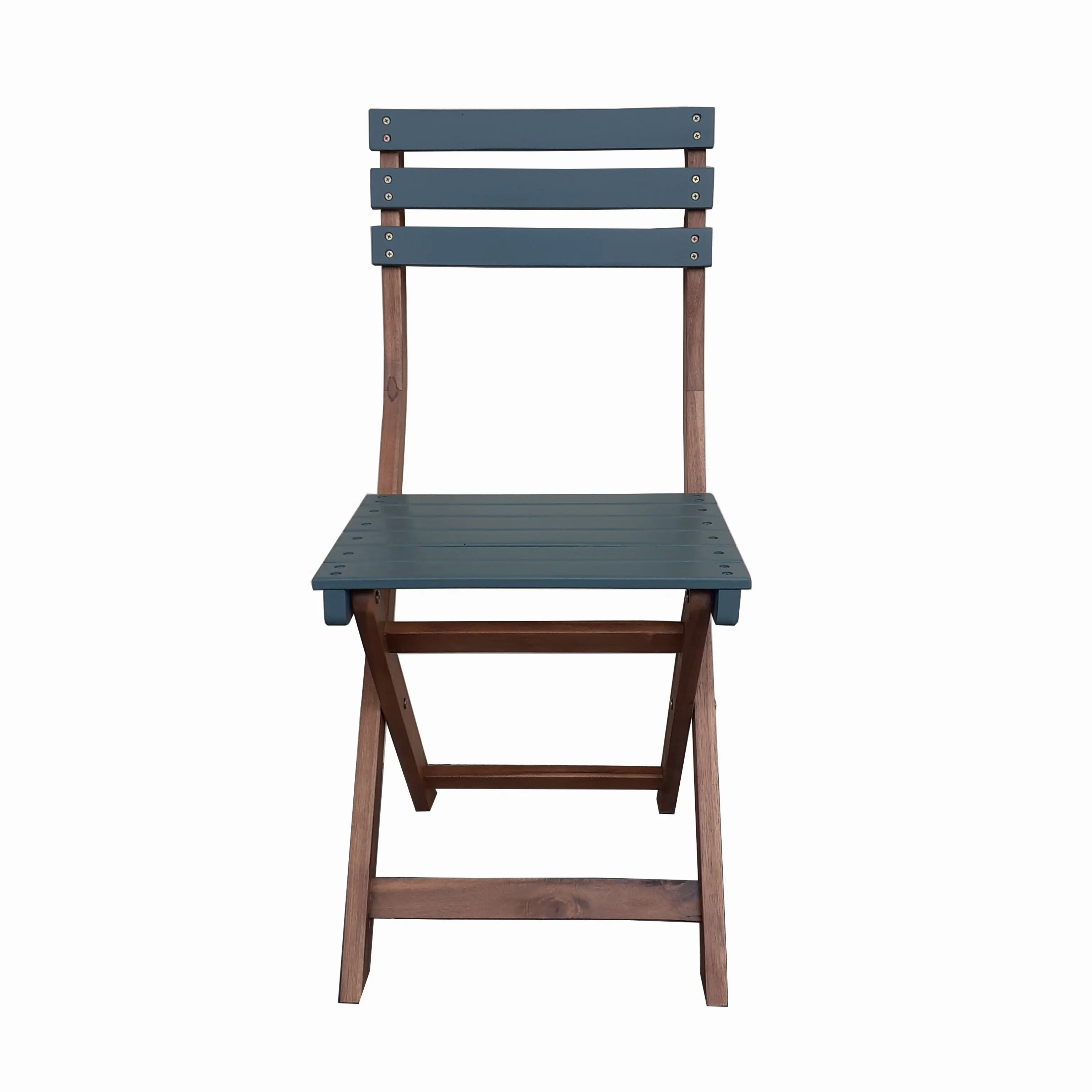 ネイビーブルーの屋外ガーデン木製椅子とコーヒーテーブルセットベトナム製高品質