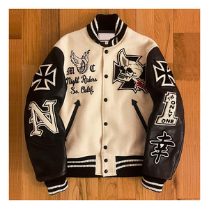 เสื้อแจ็คเก็ตวาร์ซิตี้แบบสั่งทำสำหรับผู้ชาย แฟชั่นสตรีทแวร์ เสื้อแจ็คเก็ตเลตเตอร์แมน ผู้ผลิต รับผลิตแบบ OEM ODM - Product Image 1