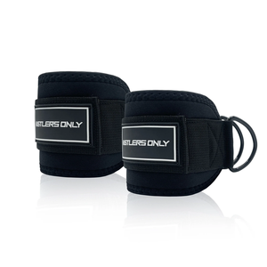 Tobilleras de neopreno acolchadas para levantamiento de pesas, correas ajustables con anillas en D para cable, accesorio para gimnasio y entrenamiento físico. - Product Image 1
