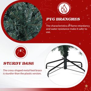 Albero di Natale Artificiale Grande 2,3 m Fai-da-te con 300 Luci LED Bianche Calde, Albero di Pino Pieghevole con Gigantesca Fiocco e Palline Rosse - Product Image 3
