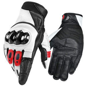 Gants de moto en cuir unisexes pour adultes, gants de course à moto, protection complète des doigts, respirants, imperméables, compatibles avec les écrans tactiles, poignet réglable - Product Image 1