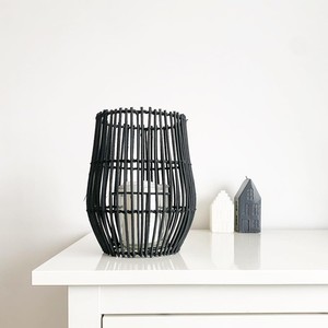 Black <b>rattan</b> <b>lanterns</b> candle tealight holder hurricanes best selling <b>lantern</b> for holding candles - Product Image 5