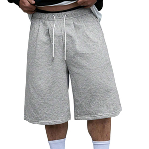 Shorts pour hommes en coton confortable, couleur unie gris écologique, taille élastique, légers, nouvelle arrivée, de bonne qualité - Product Image 1