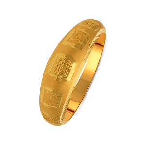 Elegant Gold Finish Unisex Wedding Band <b>Ring</b> with Textured Rectangle Motif Classic <b>Plain</b> Finger <b>Ring</b> Fashion Jewelry - Product Image 1
